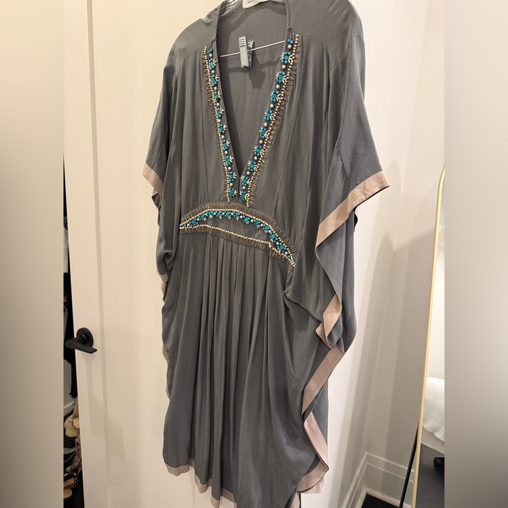 Chic Gray Embellished Maxi Dress